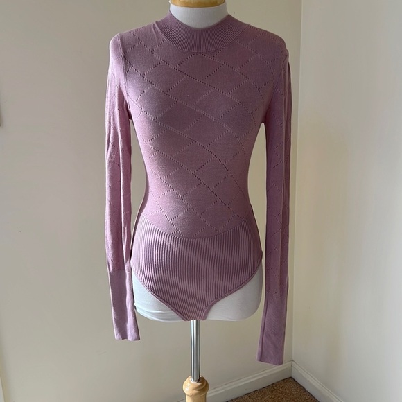 Free People Tops - New! Free People XS what’s the pointelle mauve bodysuit.